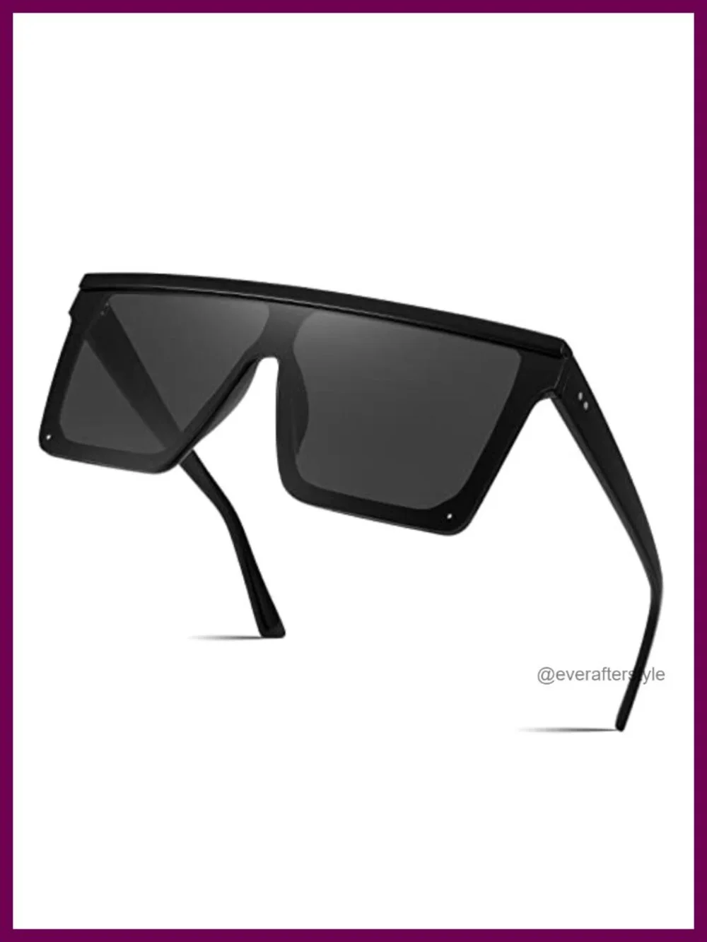 Oversized Flat Top Square Sunglasses UV400 Shield Visor Shades